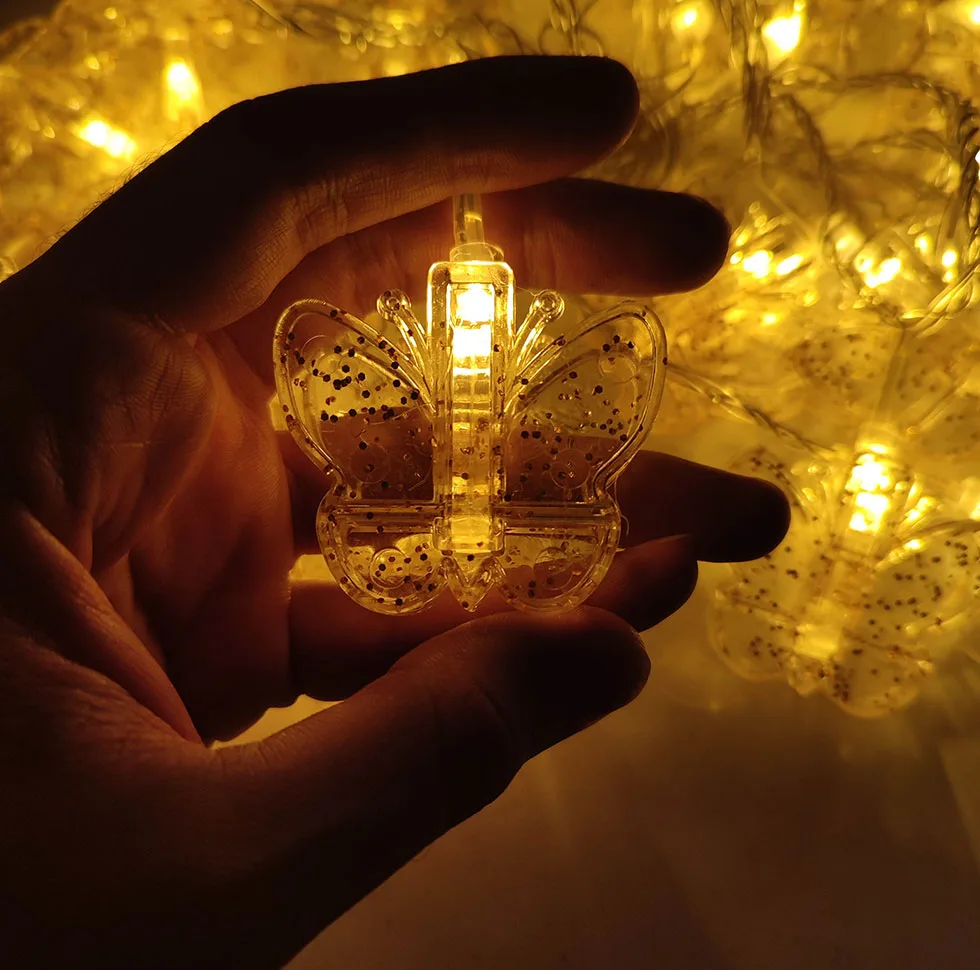 ریسه ال ای دی مدل گیره ای طرح پروانه اکلیلی طول 4 متر