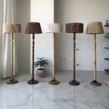 آباژور مدل ایستاده چوبی خراطی مکرومه کد FO-M