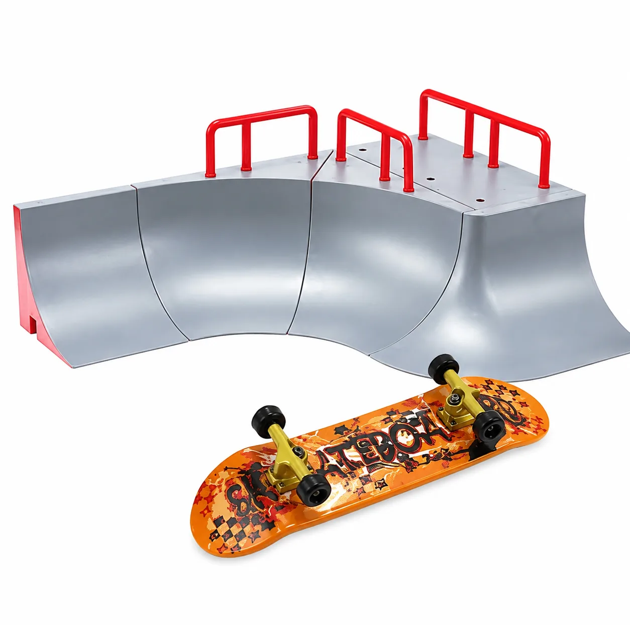 اسباب بازی مدل اسکیت انگشتی به همراه زمین بازی ماژولار طرح Skatepark کد 1810-13B