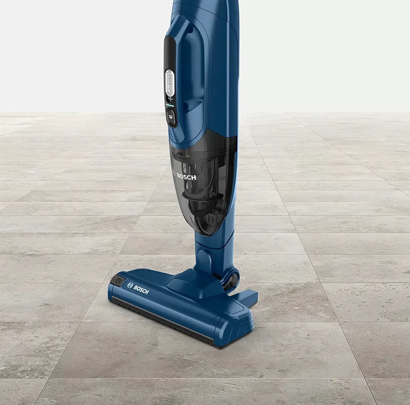 جارو شارژی عصایی بوش مدل BCHF2MX20 با باتری 20 ولت لیتیومی، مدت کارکرد تا 44 دقیقه، فناوری Easy Clean System، برس Electro برای سطوح مختلف، نازل منعطف، فیلتر قابل شستشو و دو سطح قدرت