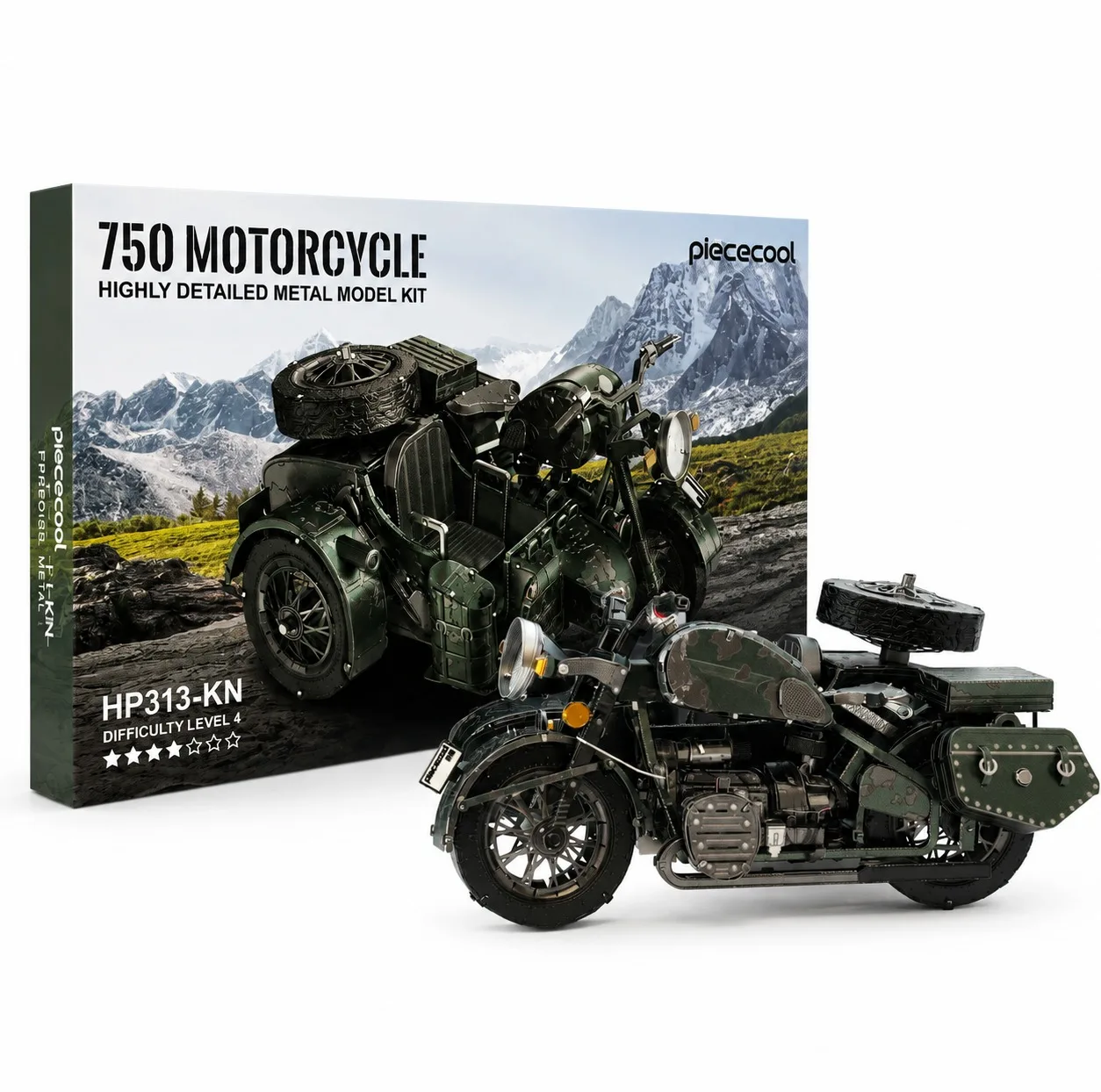 پازل سه بعدی فلزی رنگی 193تکه برند پیسکول مدل 750 motorcycle مناسب رده سنی +16