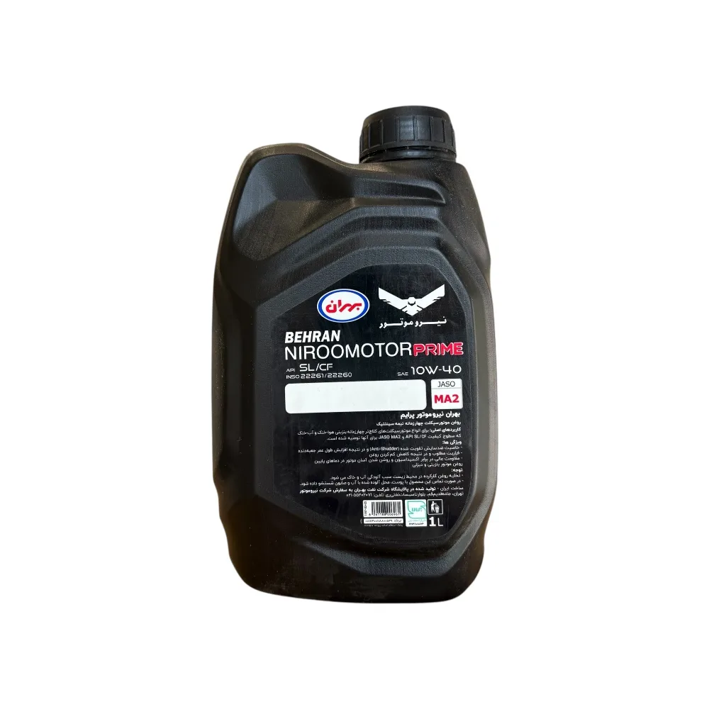 روغن موتور سیکلت تمام سنتتیک نیرو موتور مدل SL 10W-40 حجم 1 لیتر