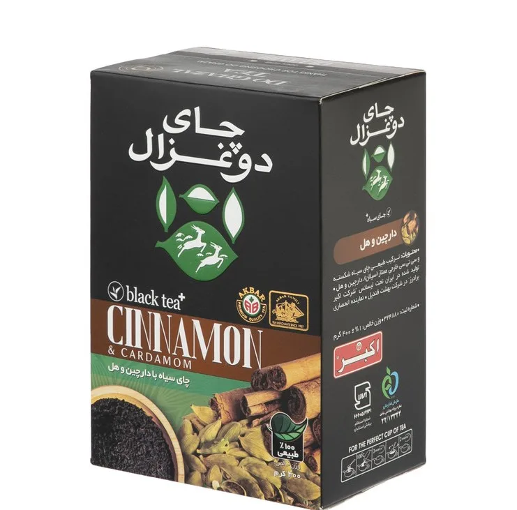 چای سیاه با دارچین و هل دو غزال - 400 گرم