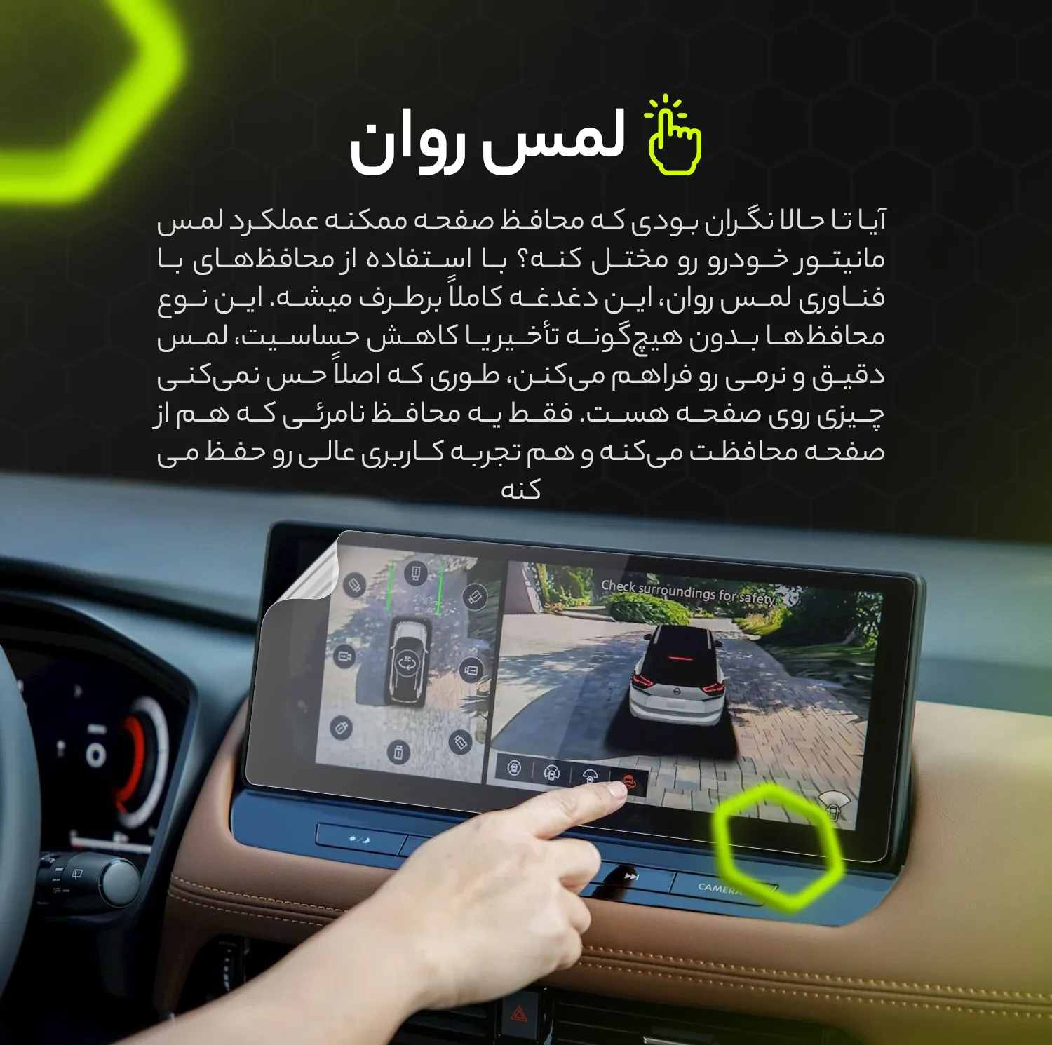 محافظ صفحه نمایش آنتی رفلکس مانیتور خودرو مولتی نانو مدل X-S1B مناسب برای ریرا