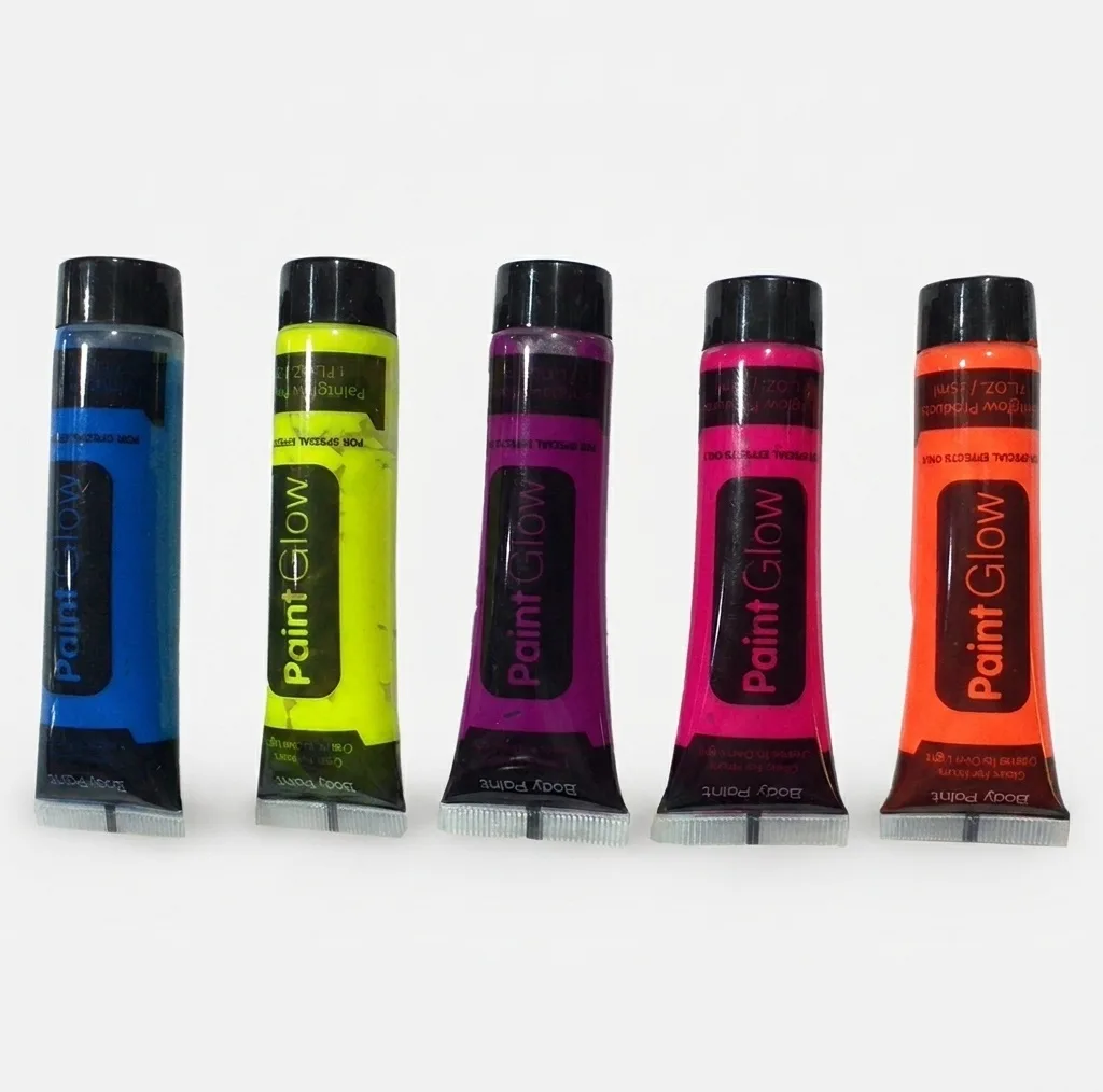 رنگ صورت و بدن بلک‌لایت Paint Glow مدل قابل پاک شدن بسته 5 عددی