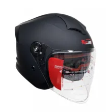 کلاه کاسکت سه‌چهارم بدون فک ردلاین مدل MATT BLACK 966 با بدنه ای‌بی‌اس، دریچه ورود هوا