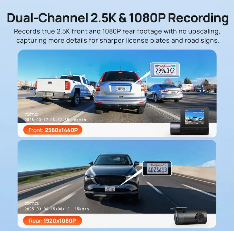 دوربین فیلم برداری خودرو سوِنتی مِی مدل Dash Cam A410 SET + Rear Cam Set (RC21)