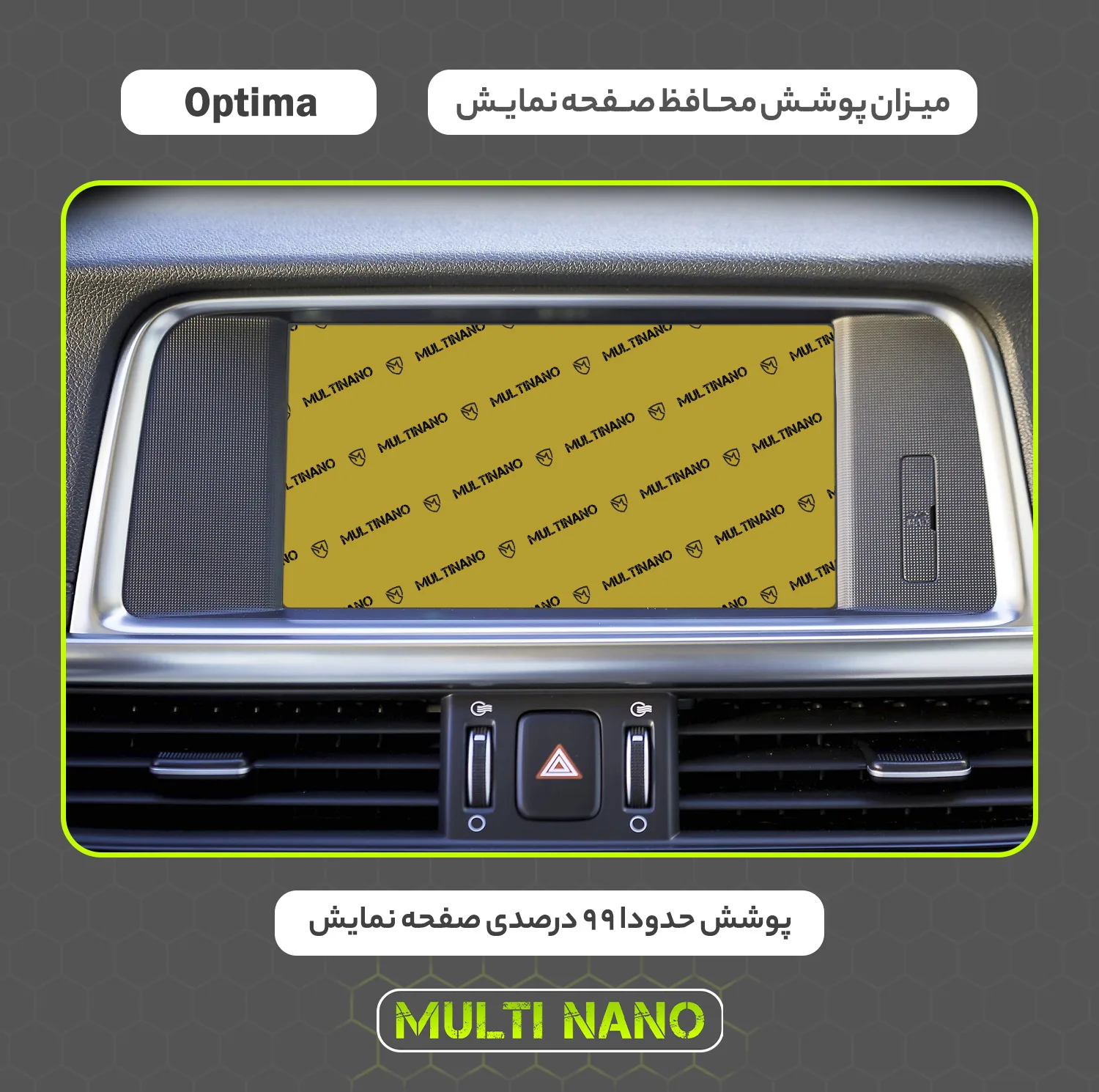محافظ صفحه نمایش خودرو مولتی نانو مدل X-S2N مناسب برای کیا Optima 2017 بسته دو عددی