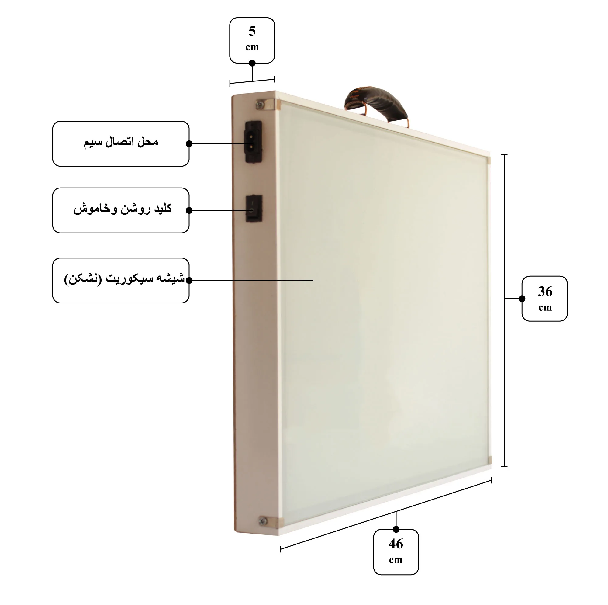 میز نور مدل D1 سایز 45x35 سانتیمتر