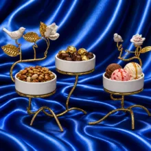بستنی خوری مدل گل و برگ مجموعه دو عددی