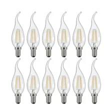 لامپ فیلامنتی ال ای دی 4 وات مدل شمعی پایه E14 بسته 12عددی