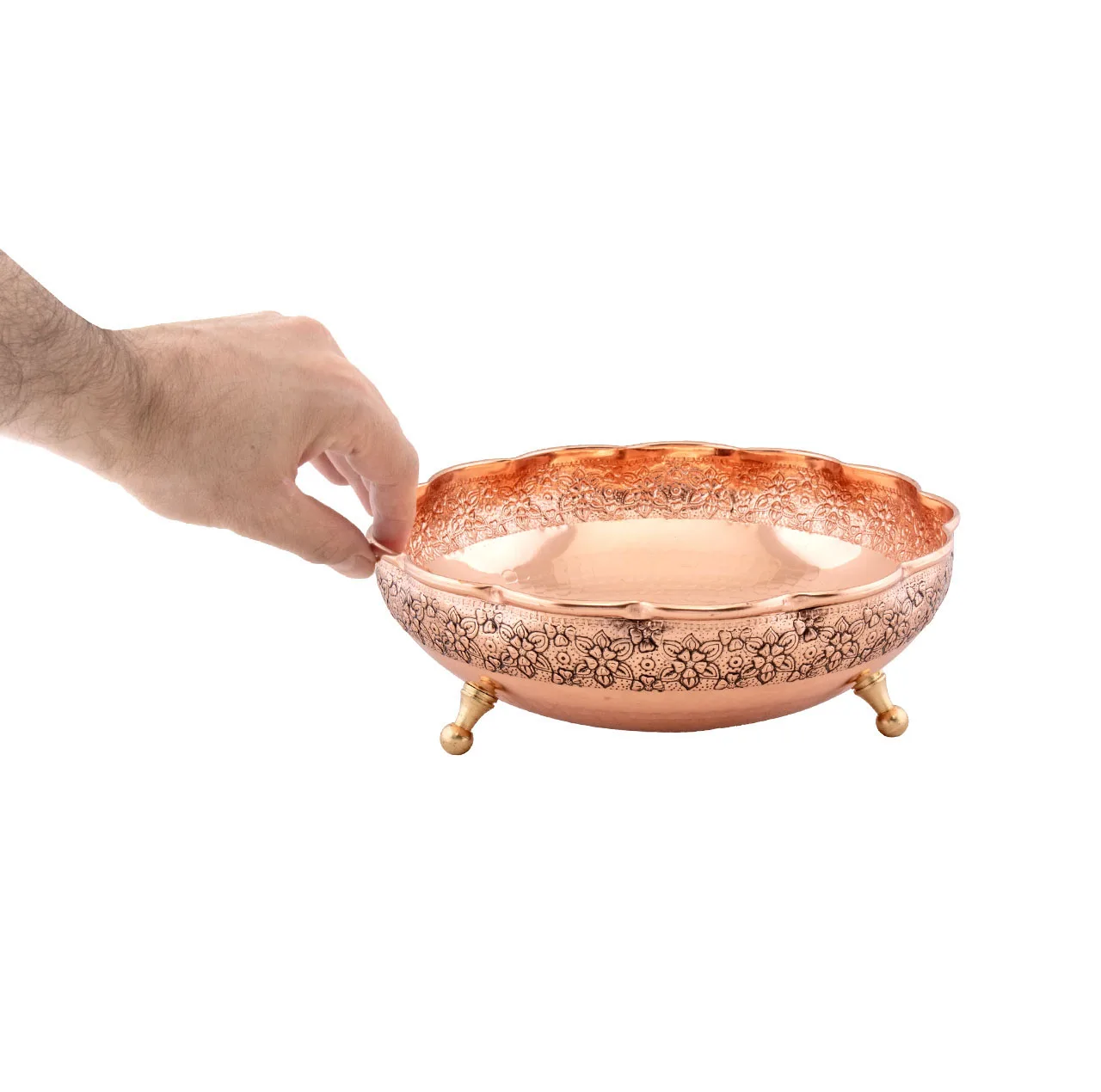 آجیل خوری مسی دیبا زنجان مدل سه پایه