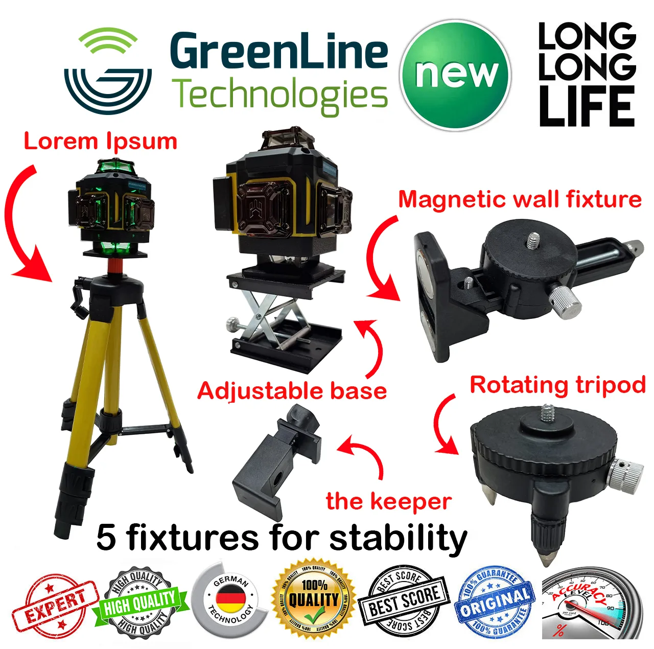 تراز لیزری دیجیتالی ماکیتا مدل هوشمند 4 بعدی 4D-360 نور سبز 16 لاین