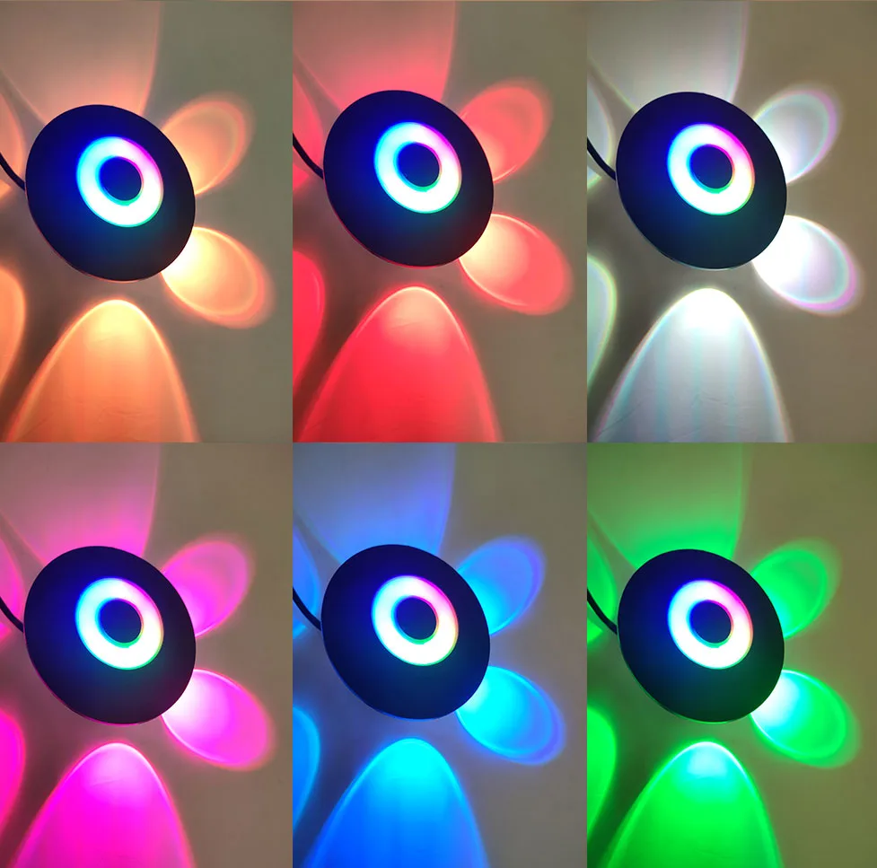 چراغ حیاطی 7 وات مدل سفینه 6 طرفه RGB کد 060
