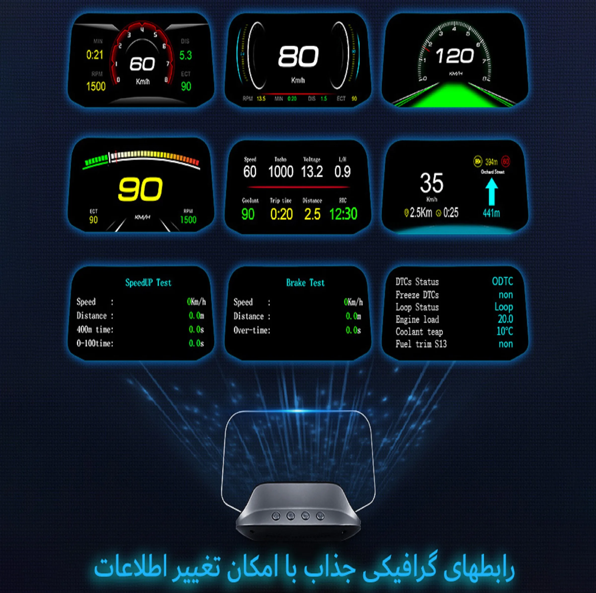 نمایشگر هد اپ دیسپلی خودرو مدل c3