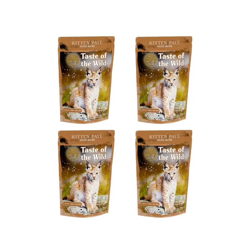 پوچ بچه گربه تیست آف د وایلد مدل Feline Recipe Kitten Pate طعم مرغ بسته 4 عددی