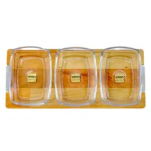 اردو خوری لیمون مدل پایه چوبی کد 2252 مجموعه 3 عددی
