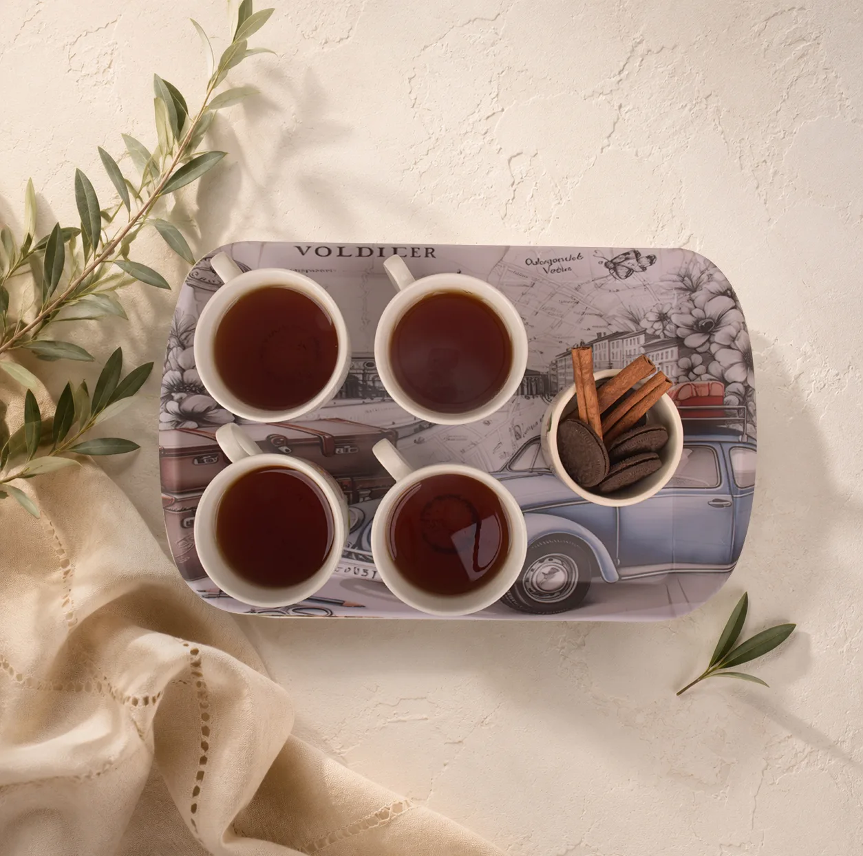 سینی دسته دار مهروز مدل A-1003 چمدان سایز 20×32 سانتی متر