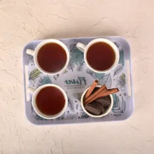 سینی دسته دار مهروز مدل 911 flower سایز 23×29 سانتی متر