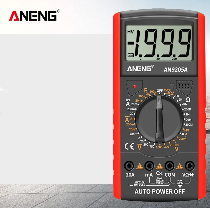 مولتی متر دیجیتال آننگ مدل AN9205A کد RED