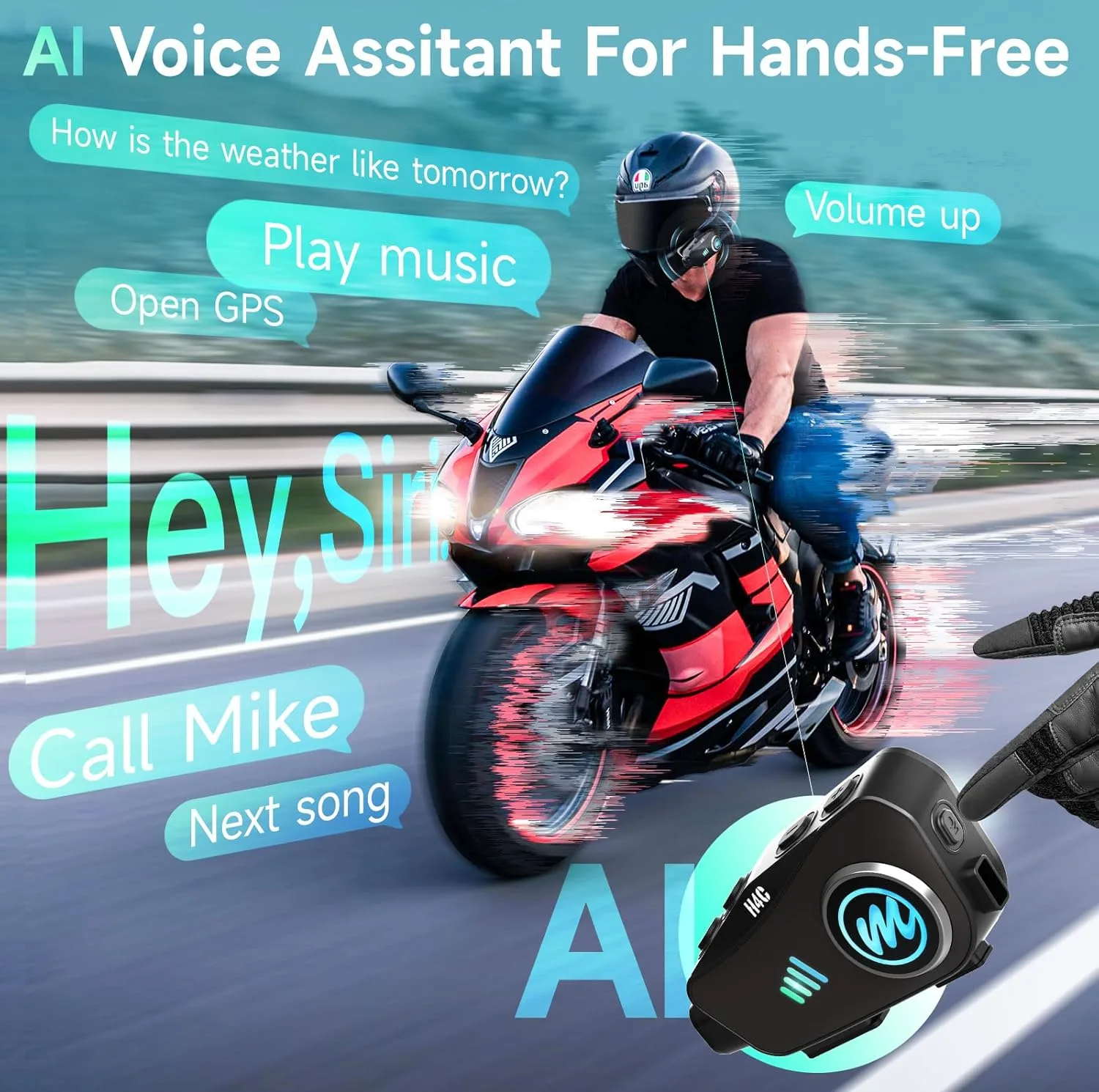 هدست کلاه کاسکت مومان مدل H4C به همراه دوربین