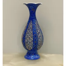 گلدان میناکاری اسماعیلی مدل خمره ای طرح نقش برجسته کد 841159-8