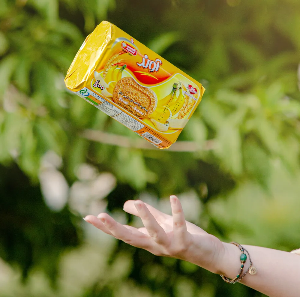 بیسکویت 400 آوند با طعم موز و تزیین شکر - 360 گرم