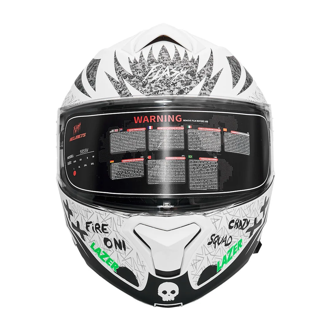 کلاه کاسکت فک متحرک فلش مدل 935sv neon-yellowgreen-white