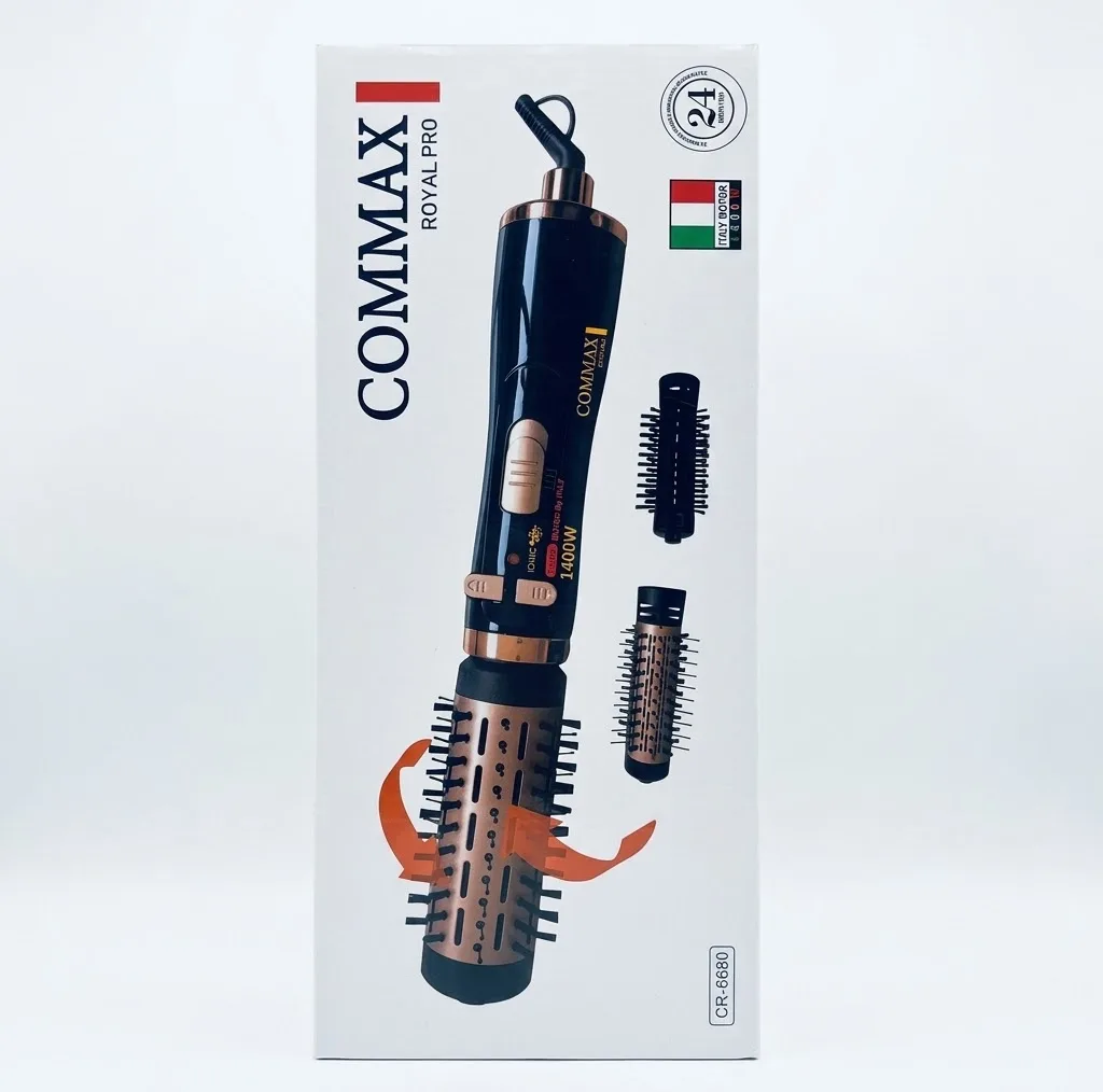 سشوار برس‌دار چرخشی کومکس مدل CR-6680 با موتور AC، توان 1400 وات
