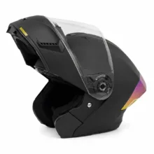 کلاه کاسکت فک متحرک استیل برد مدل SB21 BLACK به همراه طلق اضافه رنگی