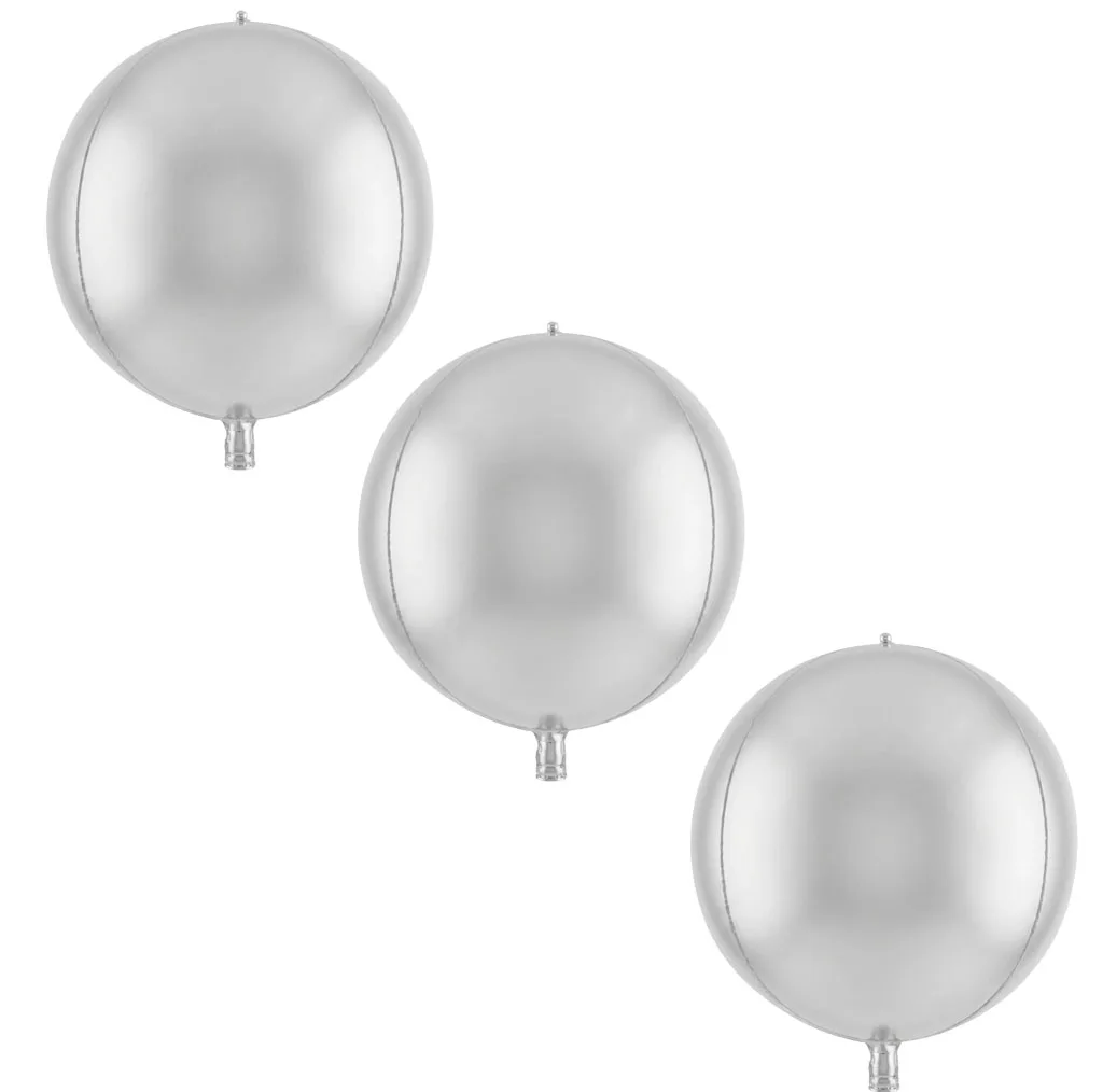 بادکنک فویلی مدل اوربز کد KP-10in-Silver بسته 3 عددی
