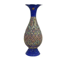 گلدان میناکاری اسماعیلی مدل خمره ای نقش برجسته کد 841159-5