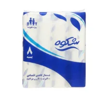 دستمال کاغذی 200 برگ دو لایه شکوه مدل ED-08 بسته 8 عددی