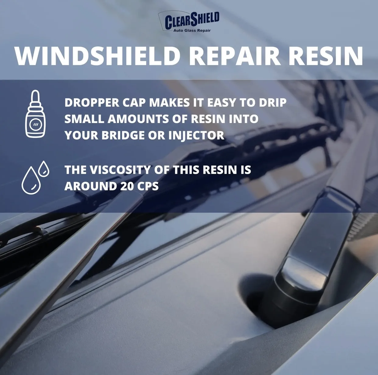 چسب ترمیم کننده شیشه خودرو مدل thin-resin حجم 7 میلی لیتر بسته 10 عددی