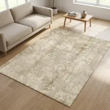 فرش ماشینی زانیس مدل مدرن طرح پتینه دیزاینیت زمینه کرم