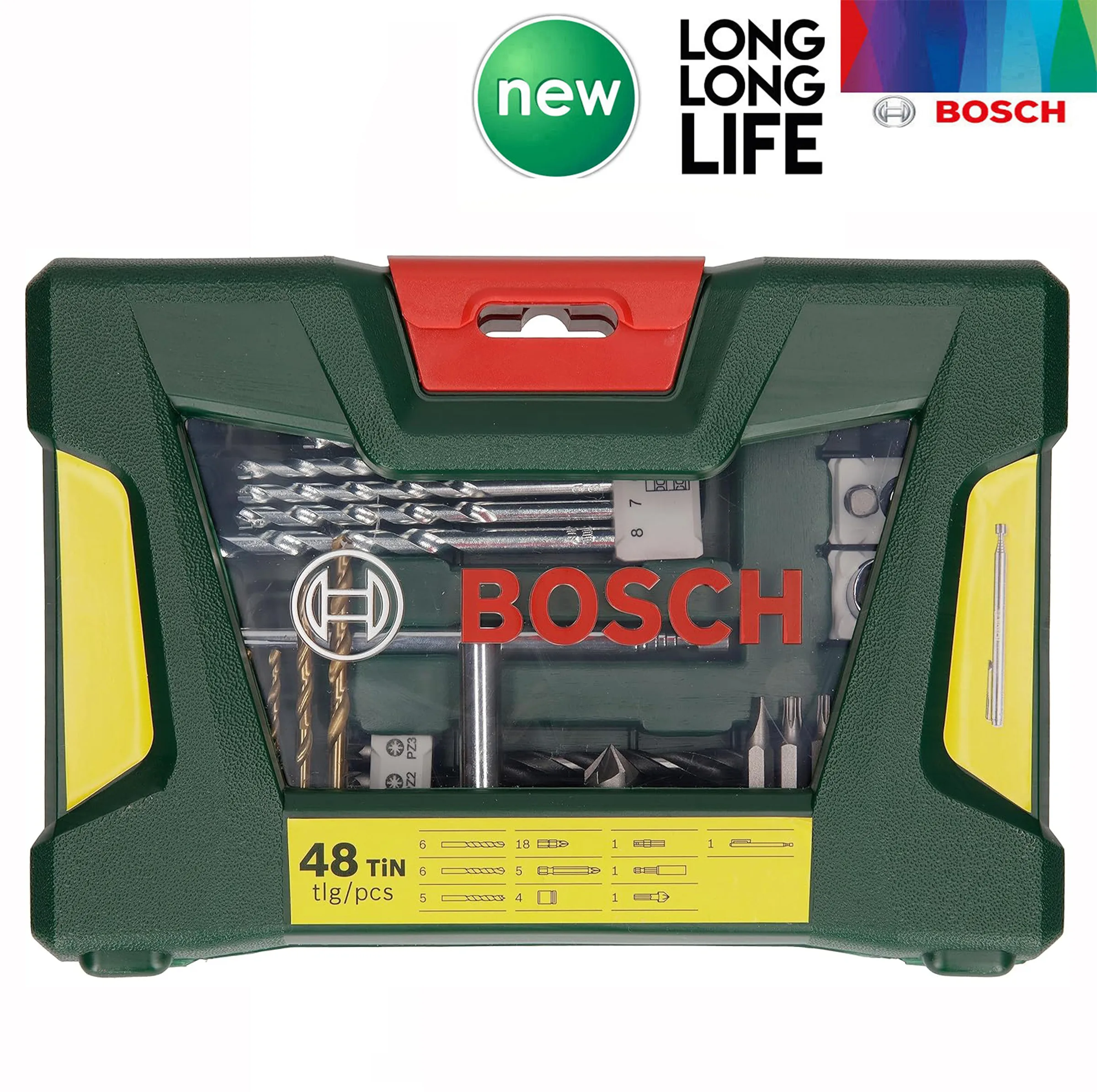 مته و سرپیچ گوشتی بوش مدل V-LIne 48 Tin مجموعه 48 عددی