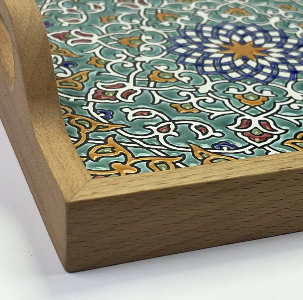 سینی کاشی کاری مدل هندسی کد 002