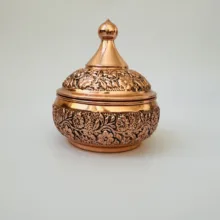 قندان مسی مدل قلم زنی کد ZH418.1