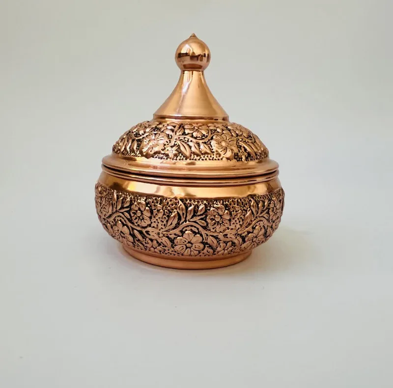 قندان مسی مدل قلم زنی کد ZH418.1