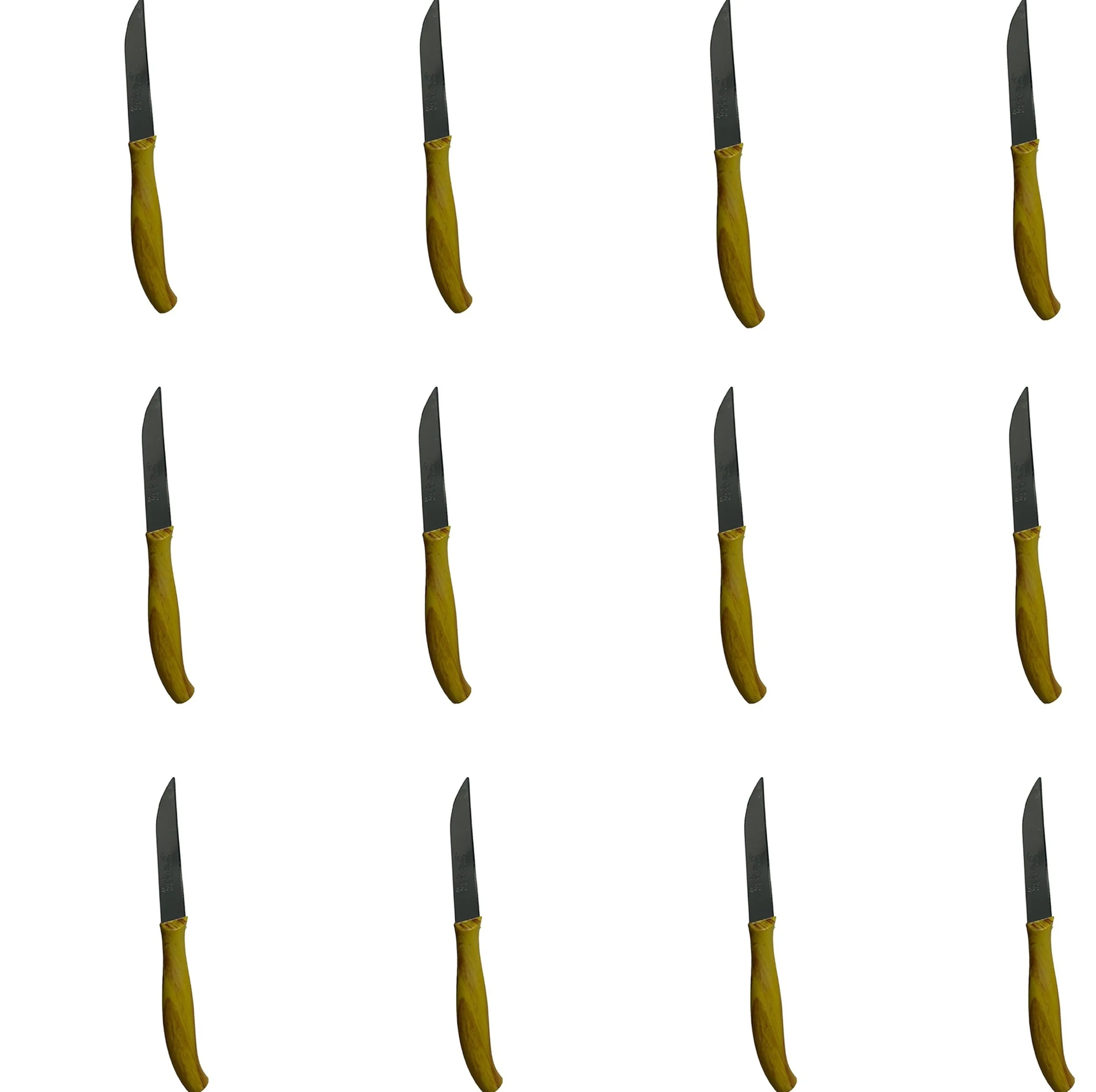 چاقو میوه خوری دفنی مدل دسته چوبی کد SMT-12PCS مجموعه 12 عددی