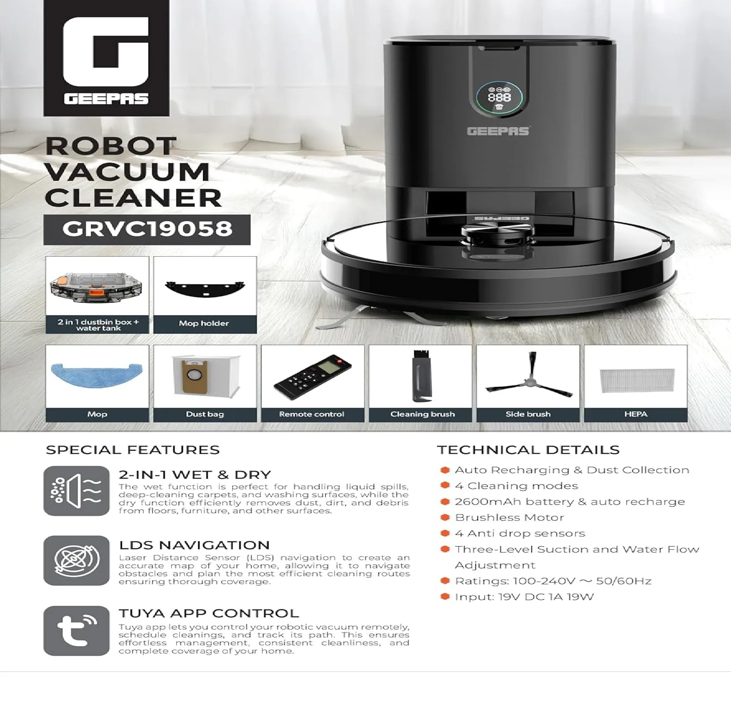 جارو رباتیک جی پاس مدل GRVC19058