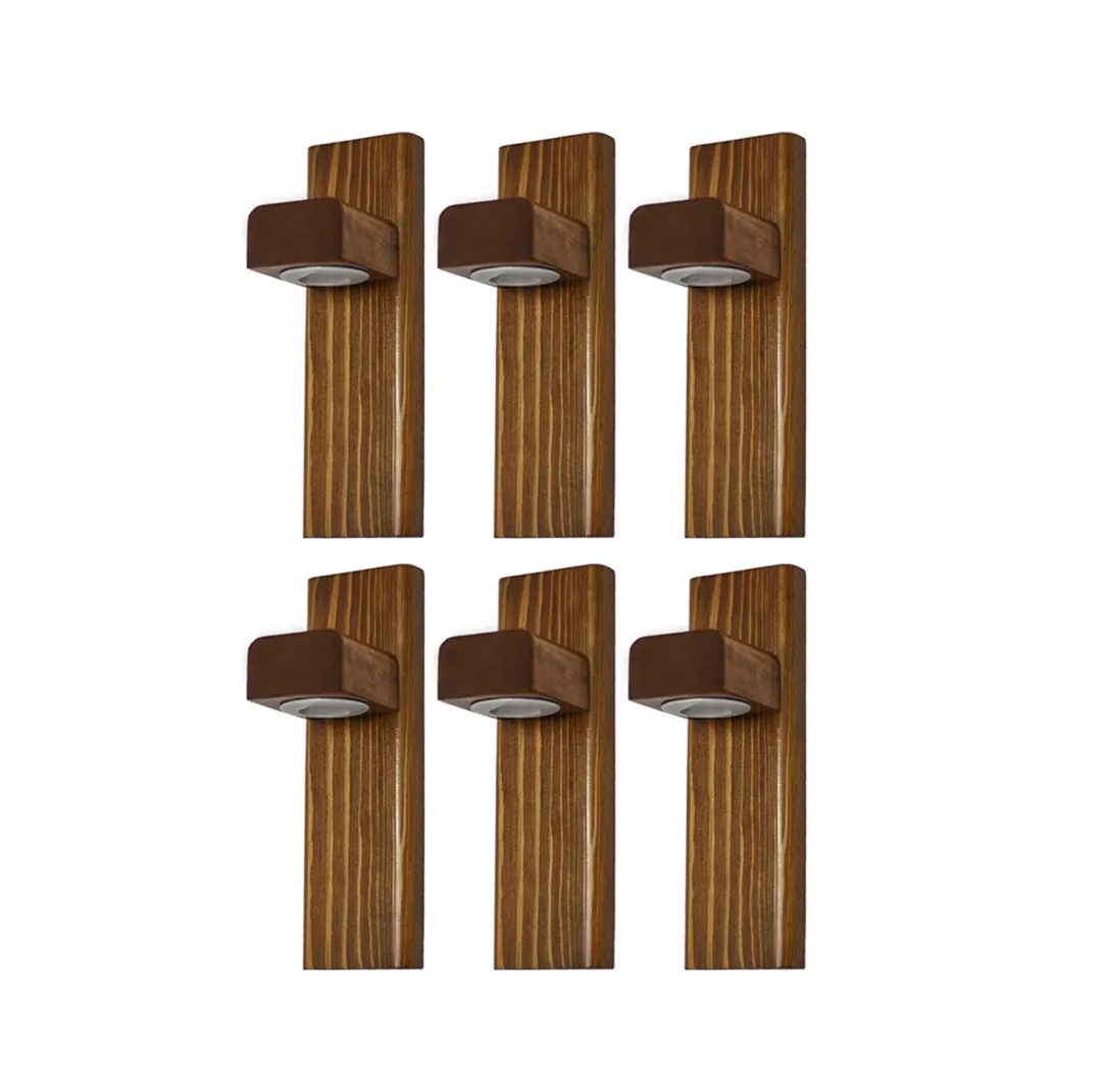 چراغ دیواری مدل چوبی کد W003L مجموعه 6 عددی