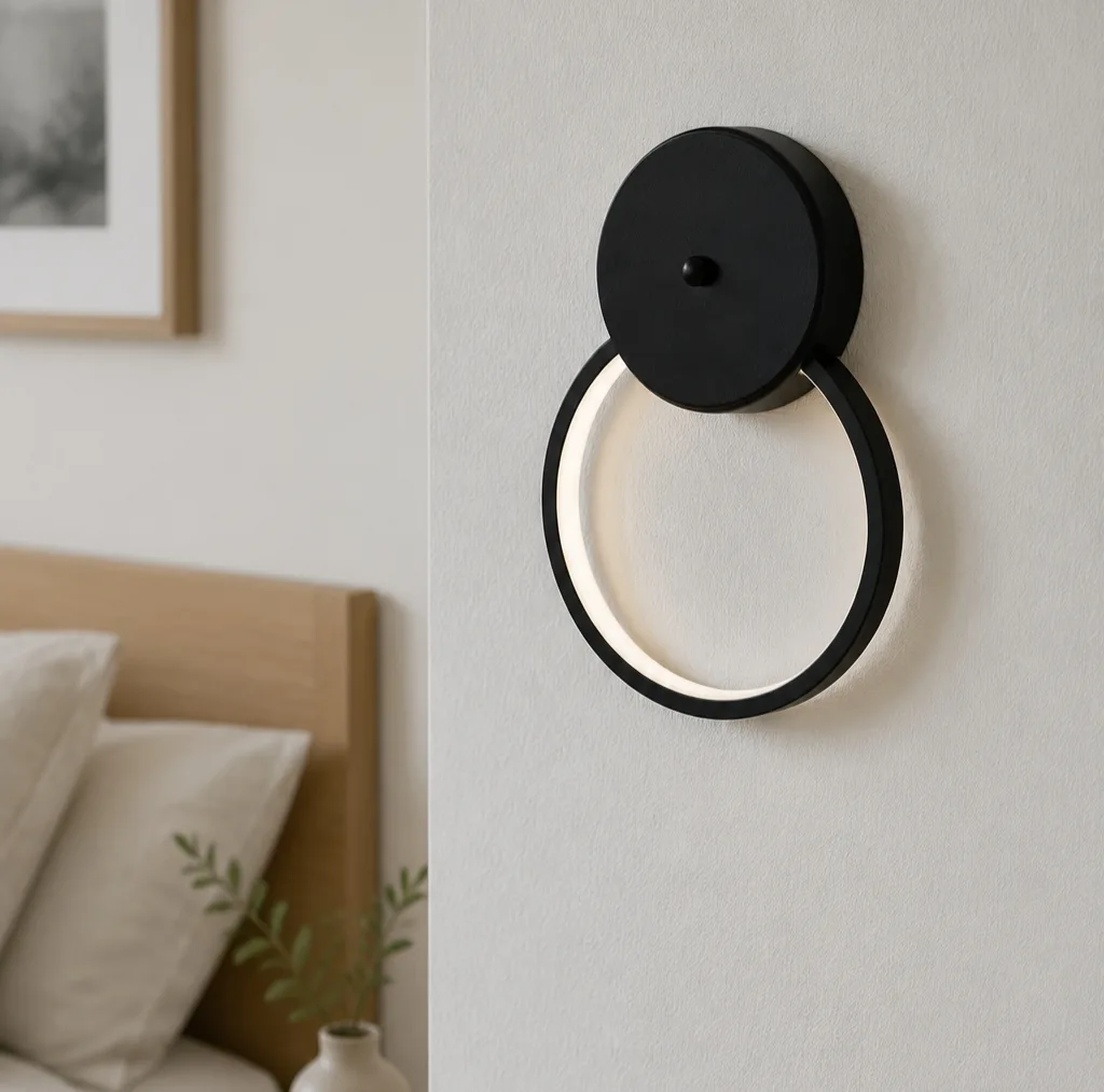 دیوارکوب 1 شعله نور از ما رشکان مدل circle.30