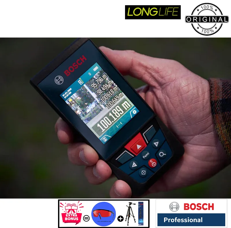 متر لیزری بوش مدل GLM 150-27 C Professional برد 150 متر به همراه سه پایه