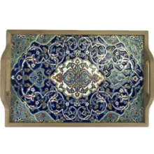 سینی سنتی طرح کاشی کاری مدل قالیچه کد ۲