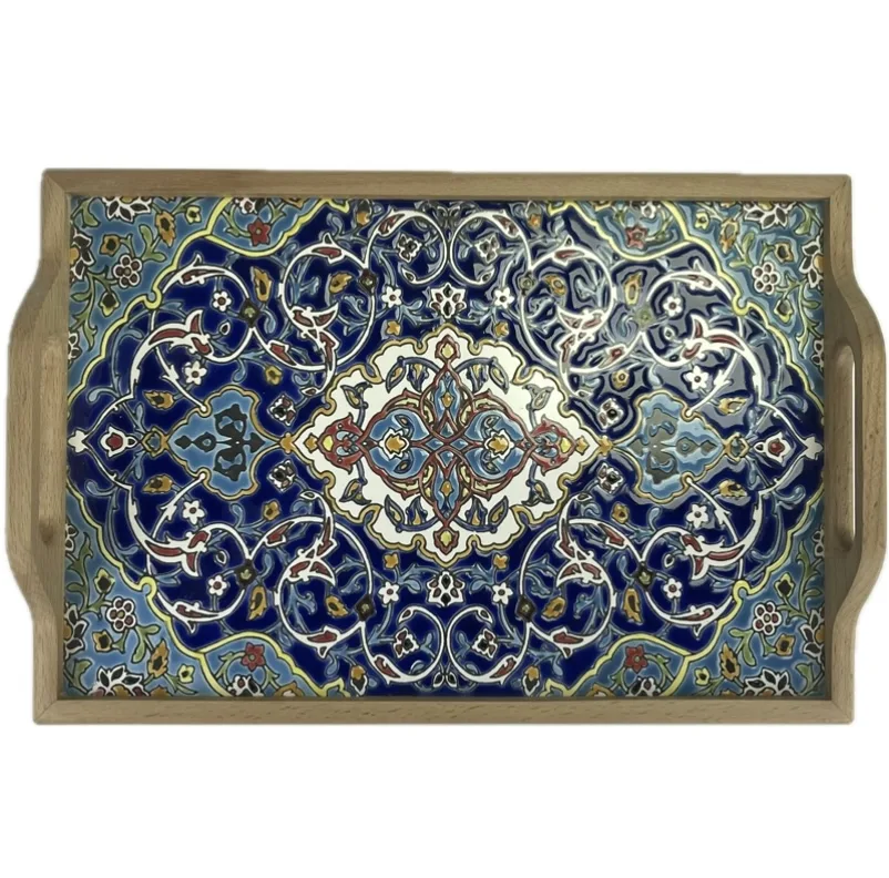 سینی سنتی طرح کاشی کاری مدل قالیچه کد ۲