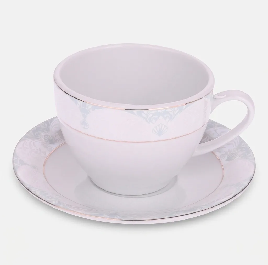 سرویس چای خوری 12 پارچه چینی مقصود طرح مونالیزا مدل دانمارکی ورژن 2
