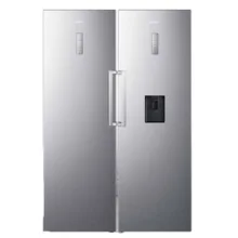 یخچال و فریزر دوقلو 40 فوت هایسنس مدل RS370S/FS270S، دارای نمایشگر و بدون برفک، با ارتفاع 186، پهنای 120 و عمق 67 سانتی‌متر، میزان مصرف انرژی A+، دارای 5 طبقه در یخچال و 5 کشو در فریزر، دارای سیستم نوفراست