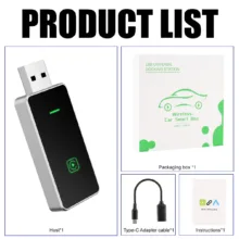 کارپلی و اندروید اتو مدل Wireless P7794 Carplay/Android Auto به همراه مبدل USB به USB-C