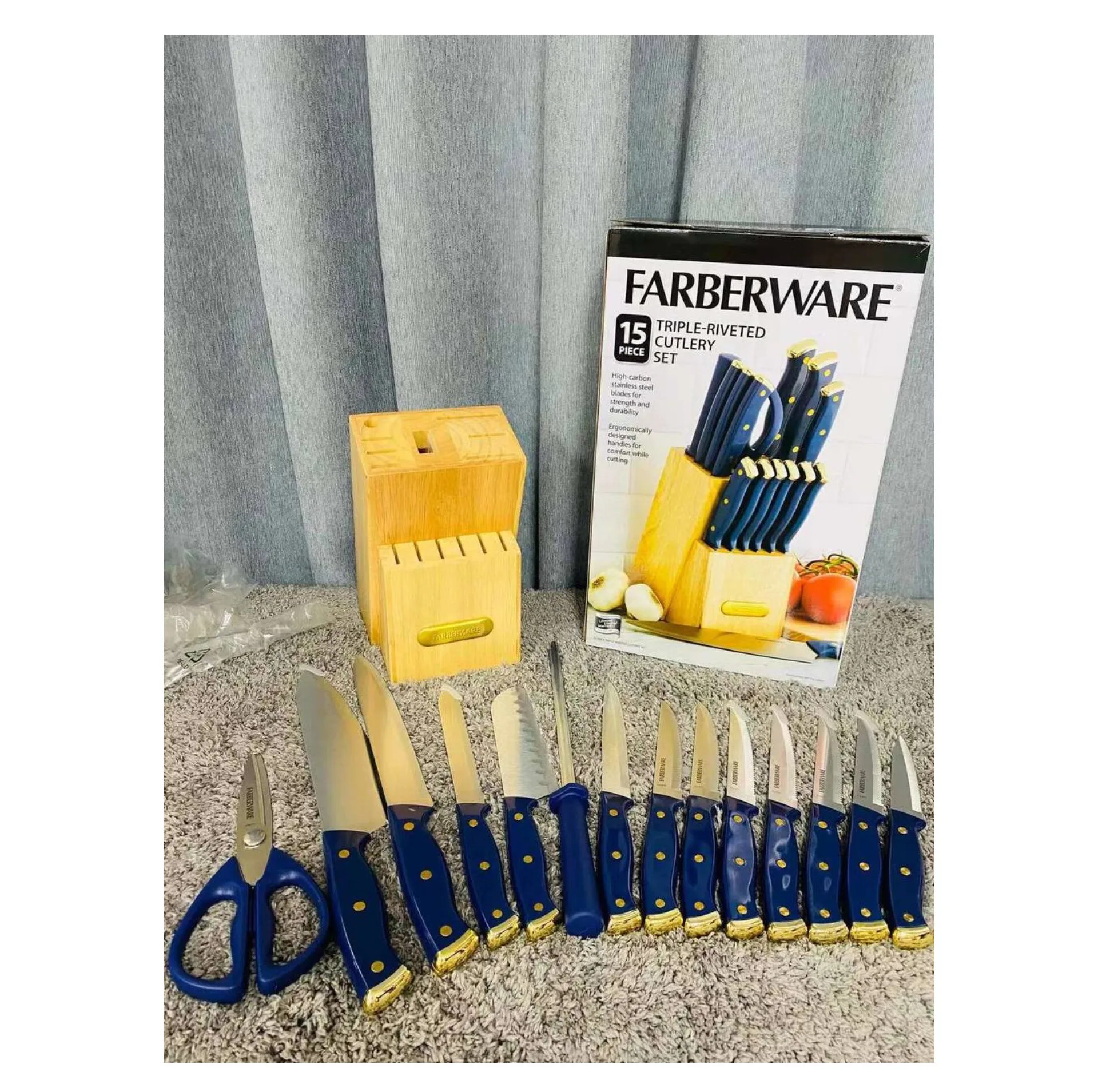 سرویس چاقو آشپزخانه 15 پارچه مدل Farberware
